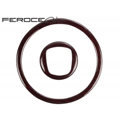 FIAT 500 ABARTH Steering Wheel Trim Set (2 pieces) by Feroce - Carbon Fiber - Red Candy